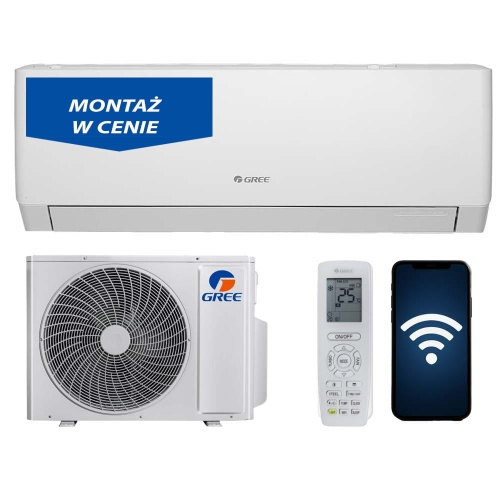 Klimatyzator Gree PULAR 2.5 kW Matt do pow. (20-30m²) z montażem