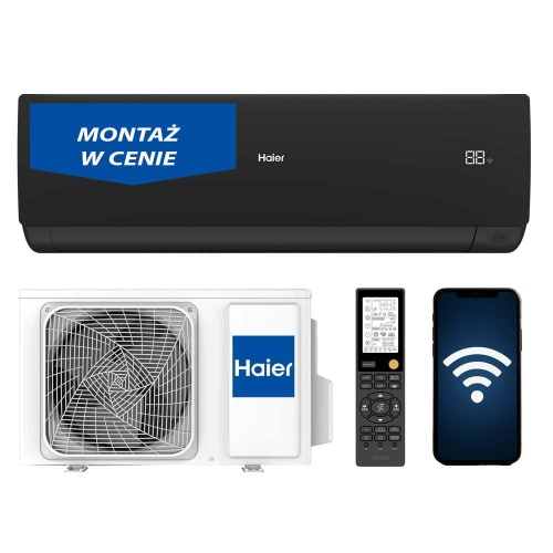 Klimatyzator HAIER SERENE Plus Black Matt 2.5kW  do pow. (20-30m²) z montażem