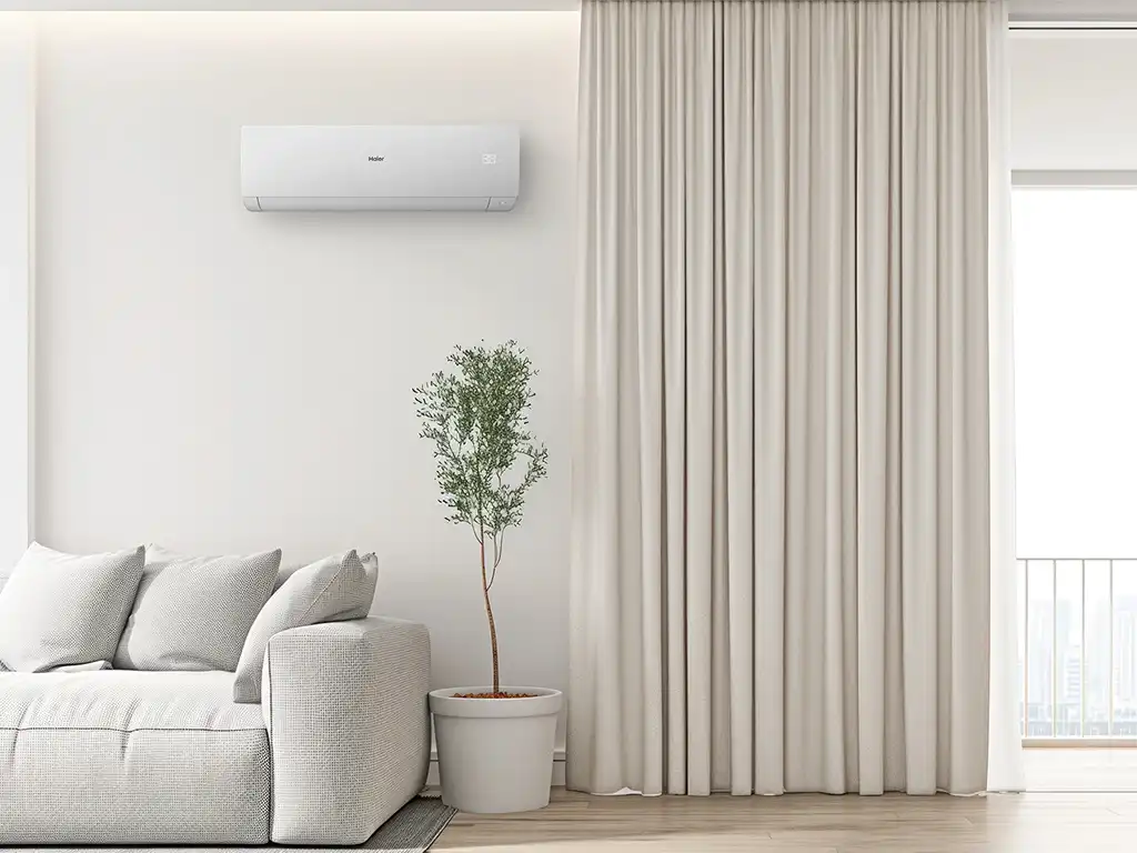 Klimatyzator HAIAER w nowoczesnym salonie